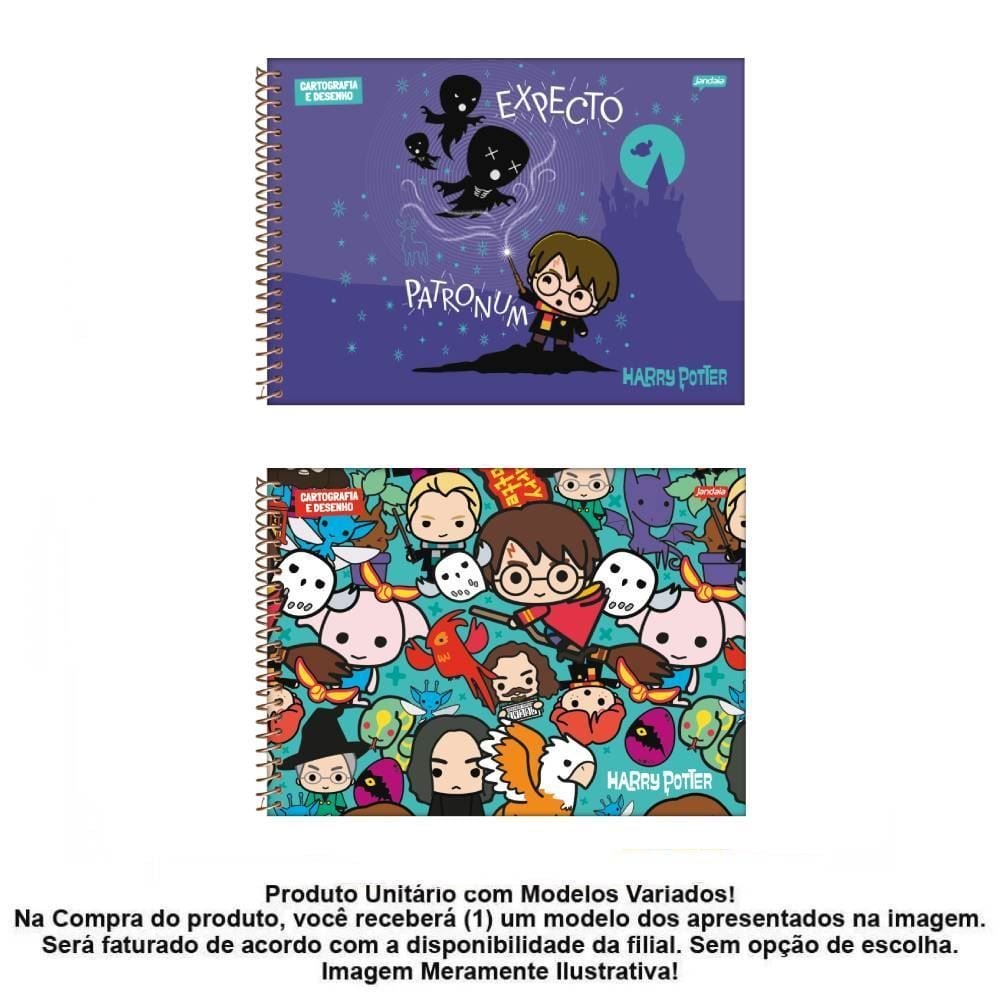 Caderno de Cartografia Harry Potter 96 Folhas Jandaia - Sortido