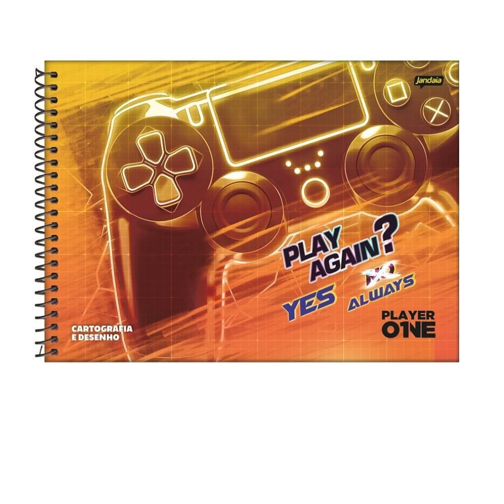 Caderno de Cartografia Player 80 Folhas Jandaia - Sortido