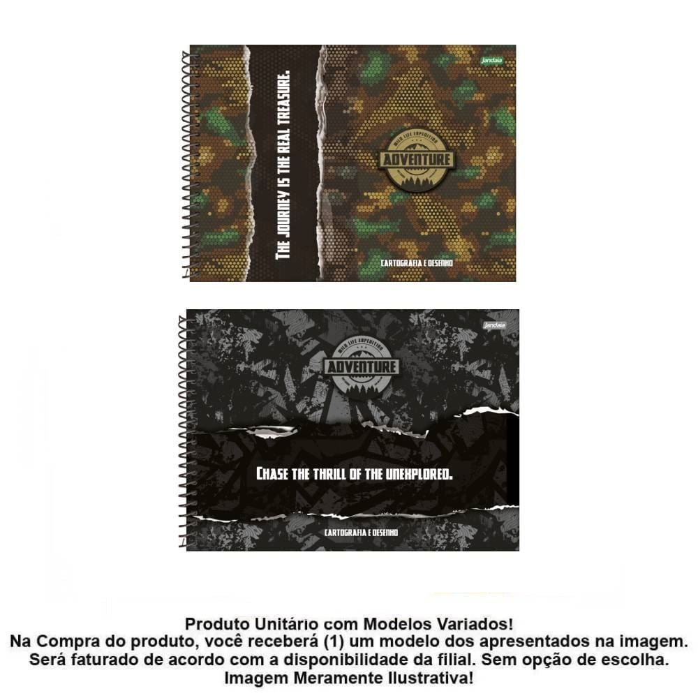Caderno de Cartografia Adventure 80 Folhas Jandaia - Sortido