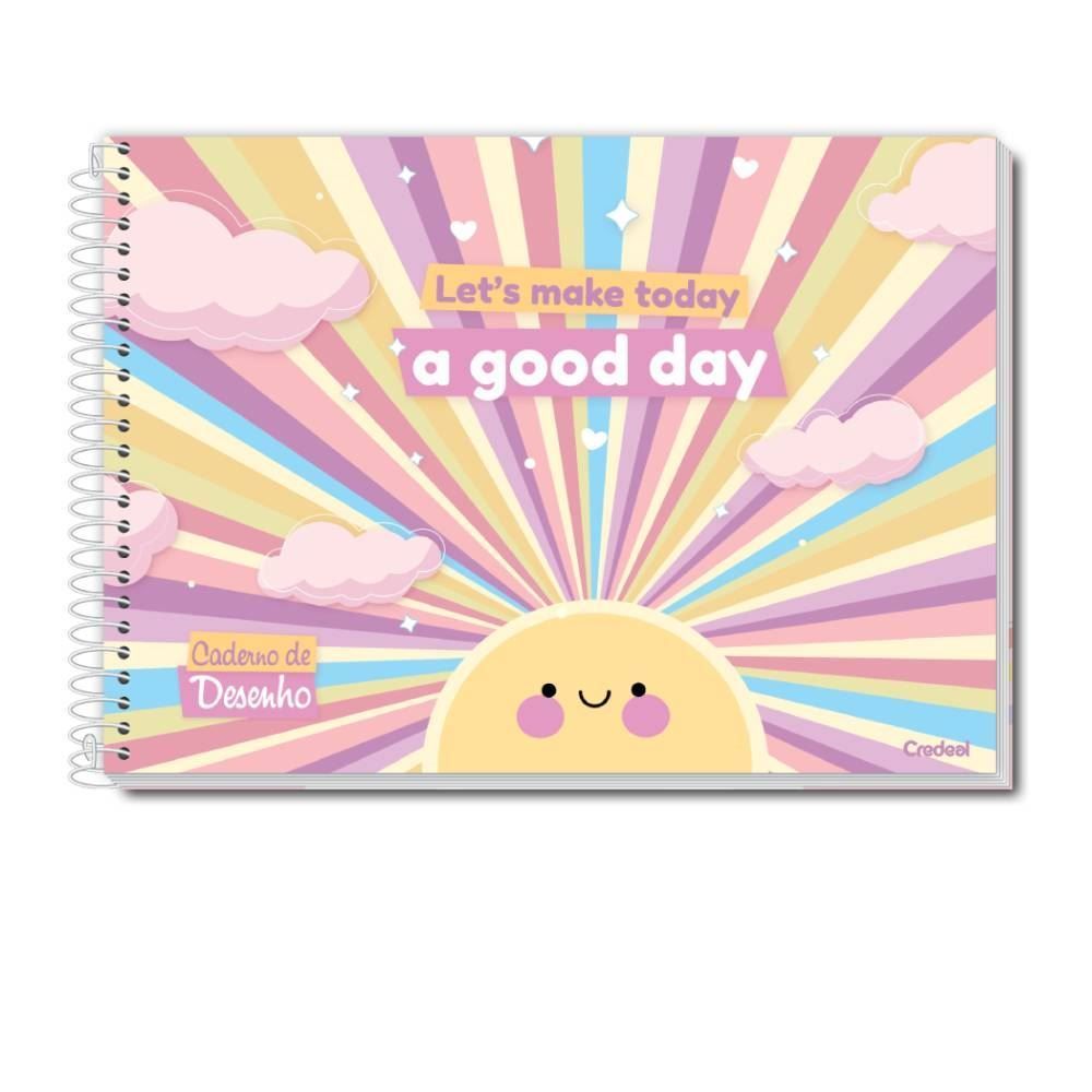 Caderno De Desenho Arco-Iris 80 Folhas Credeal - Sortido