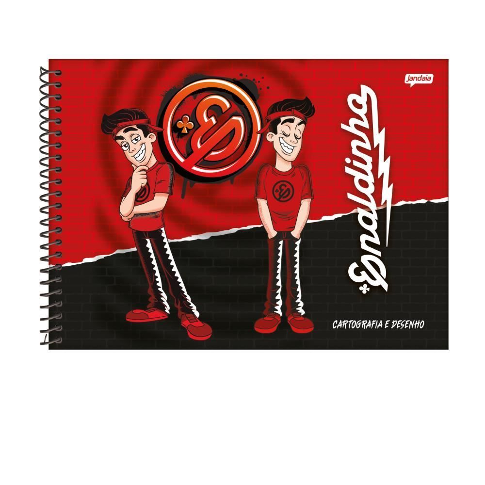 Caderno de Desenho Cartografia Enaldinho 80 Folhas Jandaia - Sortido