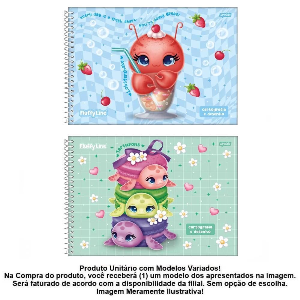 Caderno De Desenho Fluffy 80 Folhas Jandaia - Sortido