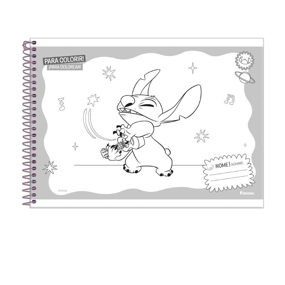Caderno de Desenho e Cartografia Stitch 80 Folhas Foroni - Sortido
