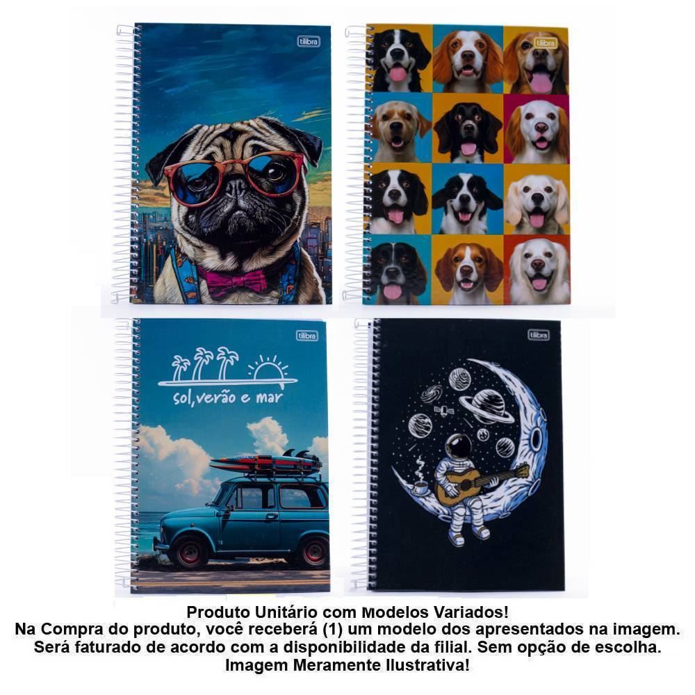 Caderno Espiral 1 Matéria 96 Folhas Tilibra - Sortido
