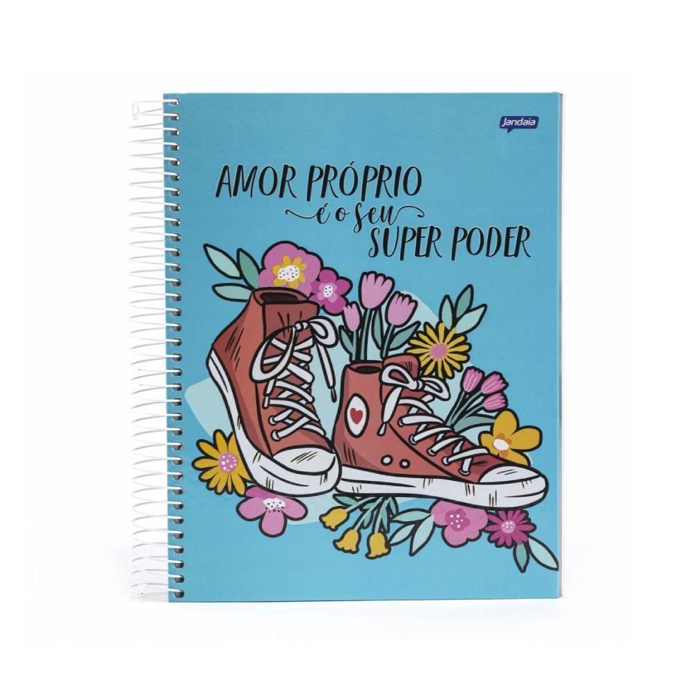 Caderno Espiral 10 Matérias 200 Folhas Jandaia - Sortido