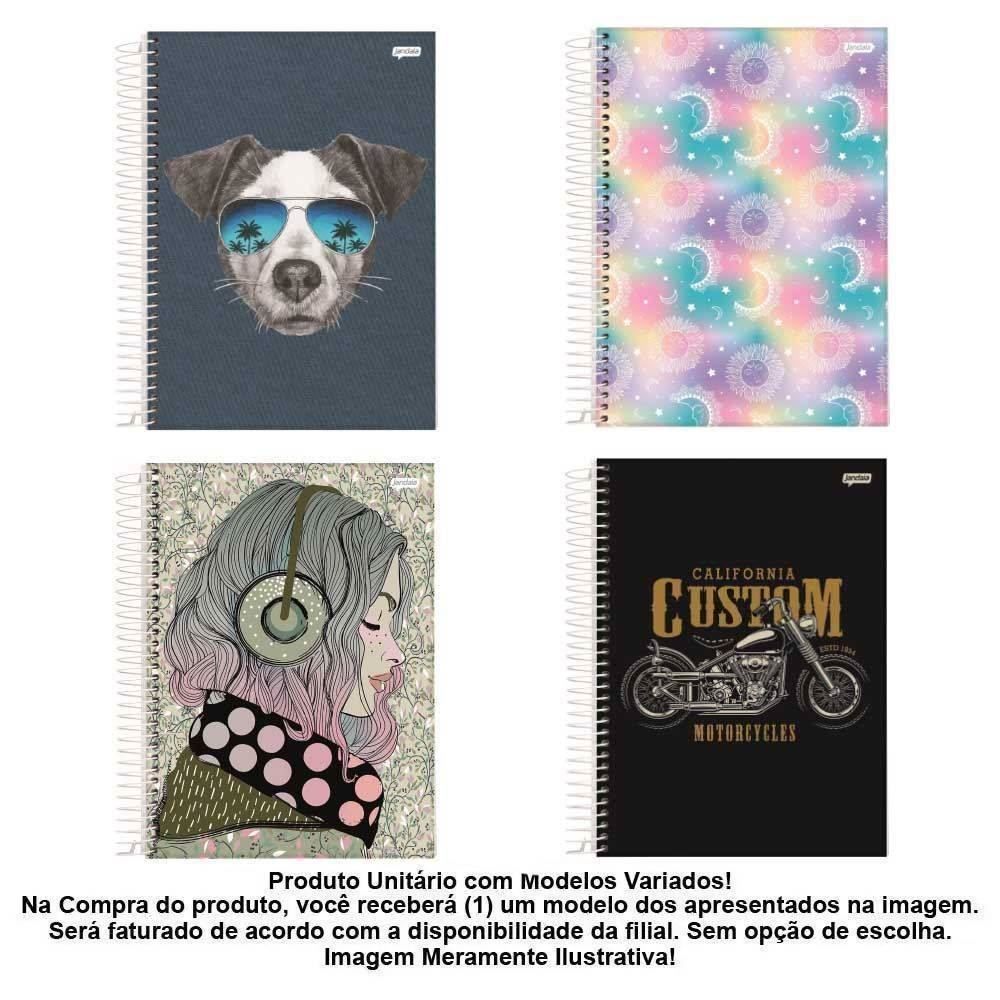 Caderno Espiral 10 Matérias 200 Folhas Jandaia - Sortido