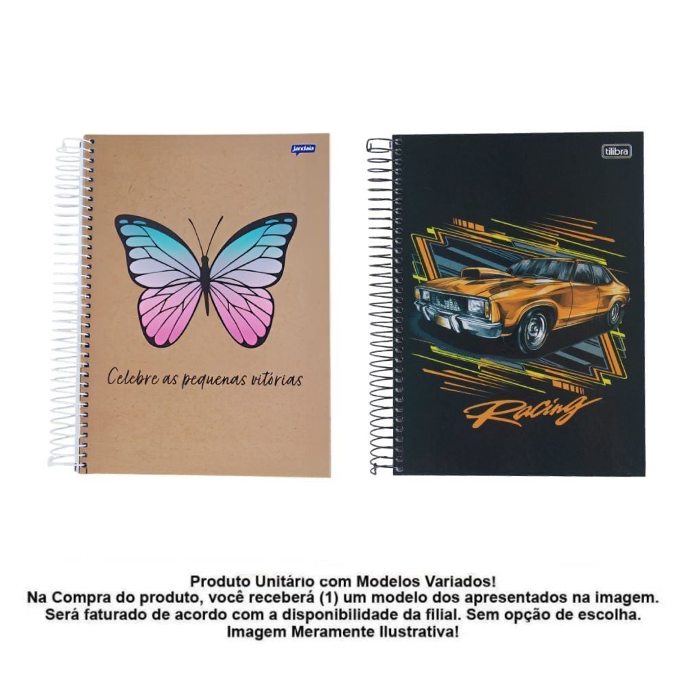 Caderno Universitário Espiral 10 Matérias 200 Folhas Tilibra - Sortido