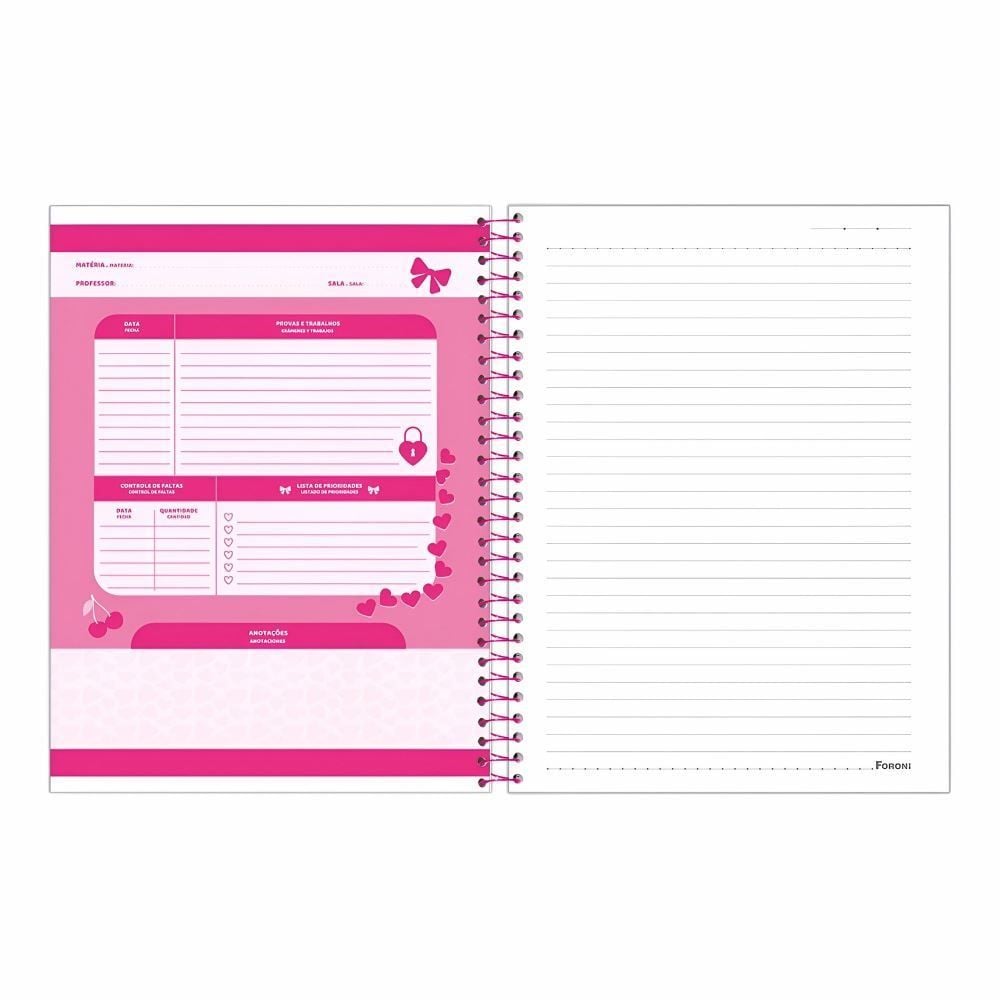Caderno College Espiral 160 Folhas Foroni - Sortido
