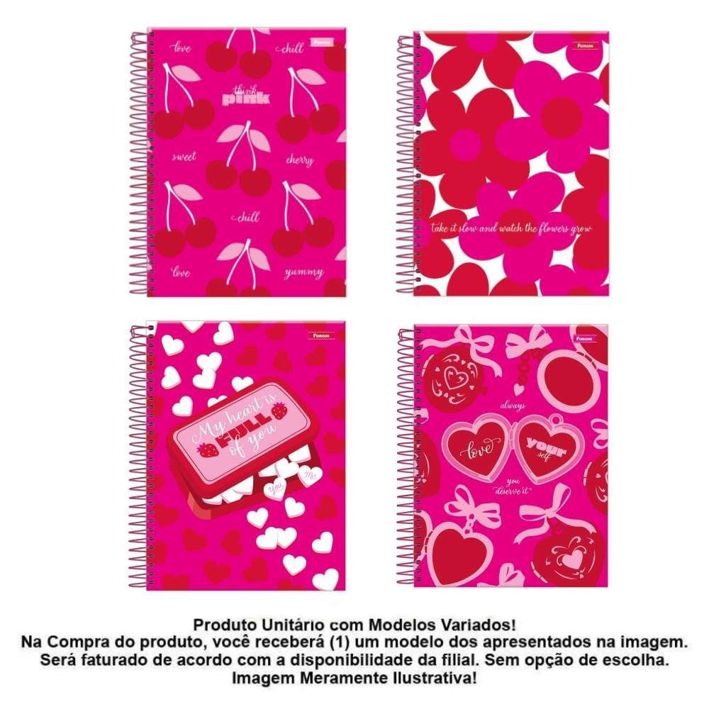 Caderno College Espiral 160 Folhas Foroni - Sortido