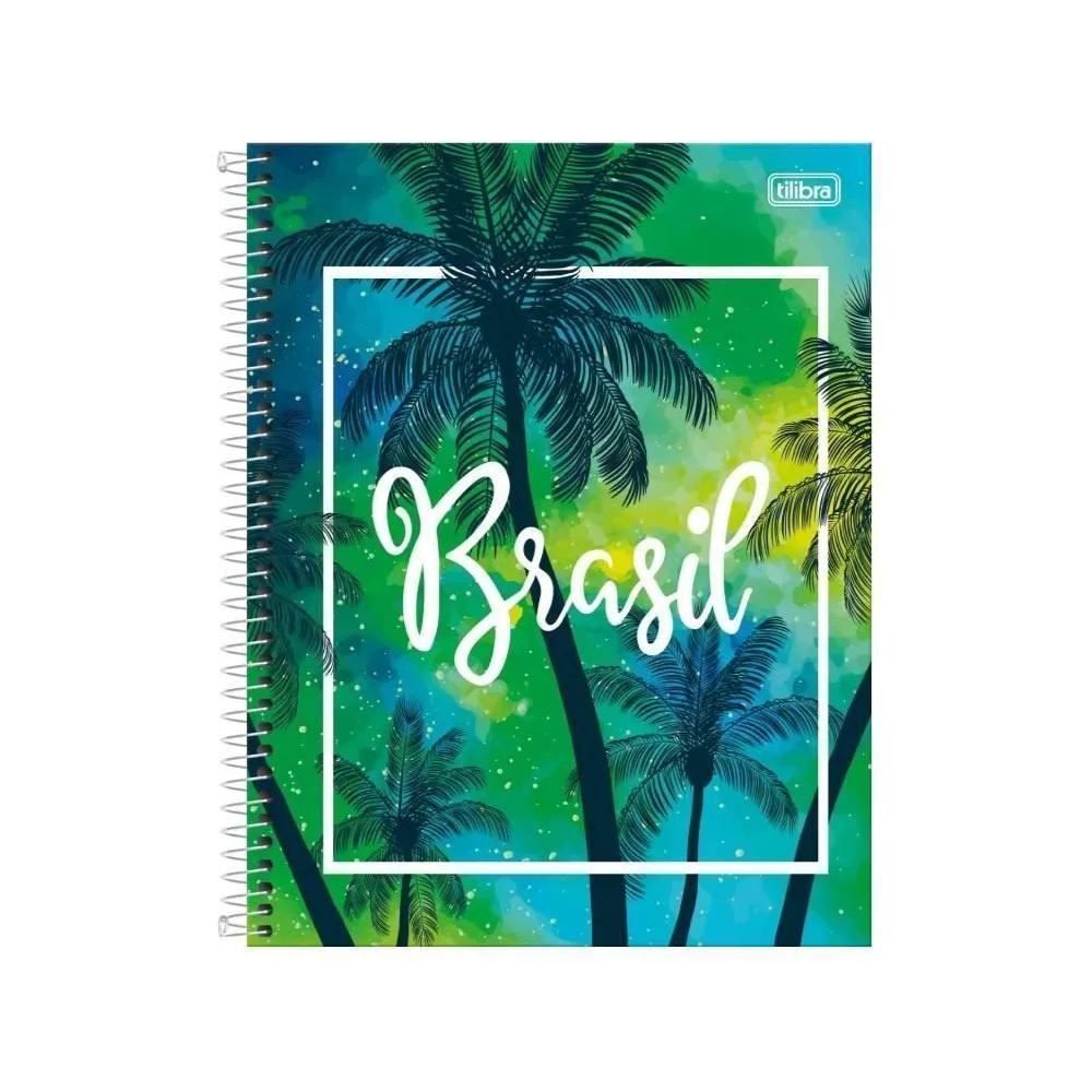 Caderno Universitário Espiral Brasil 10 Matérias 200 Folhas Tilibra - Sortido