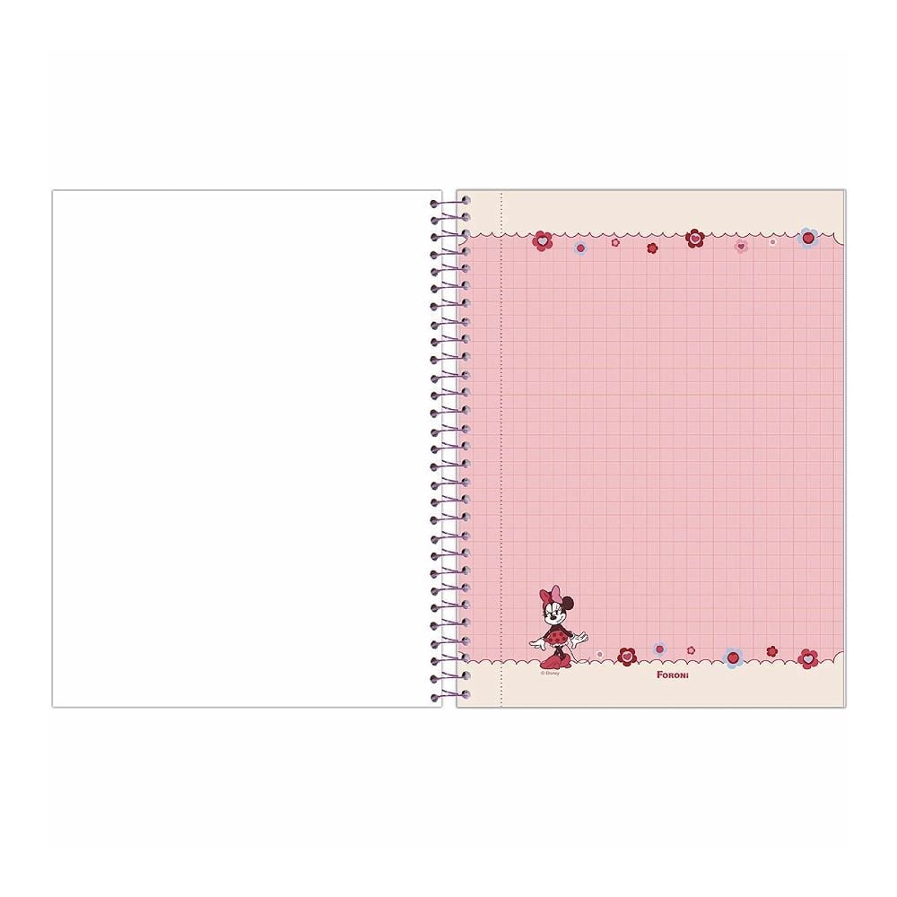 Caderno Espiral Colegial Papel de Carta Minnie 80 Folhas Foroni - Sortido