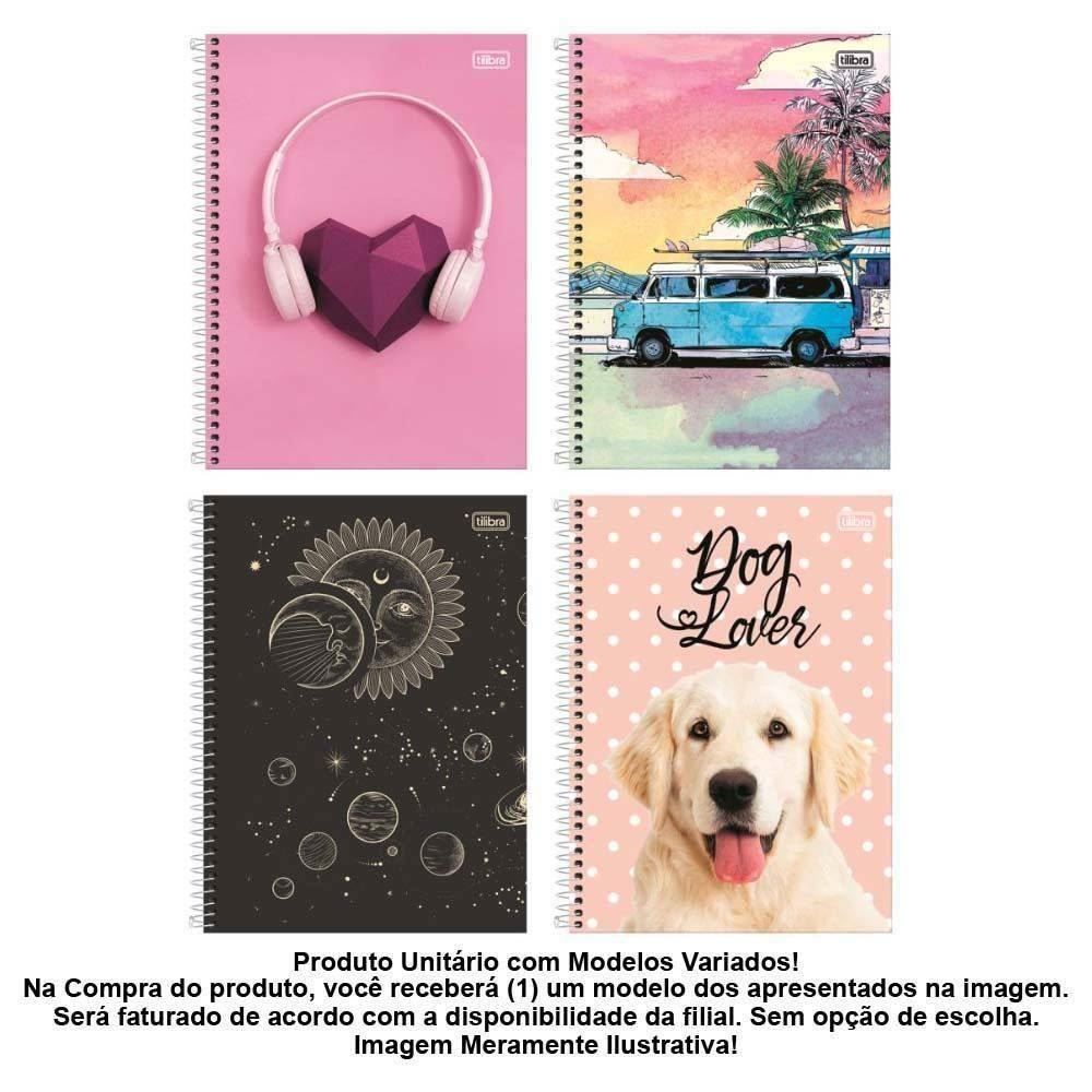Caderno Espiral Feminino 1 Matéria 96 Folhas Tilibra - Sortido