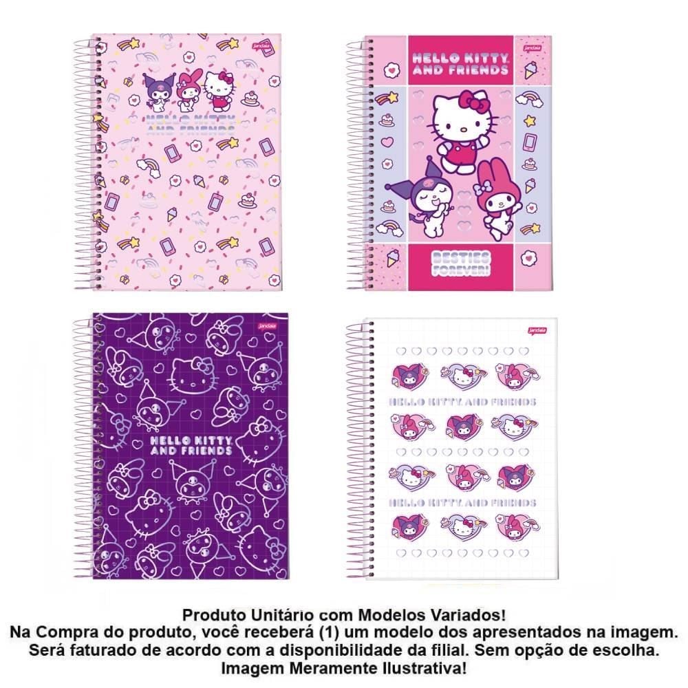 Caderno Espiral Hello Kitty Besties Forever 160 Folhas Jandaia - Sortido