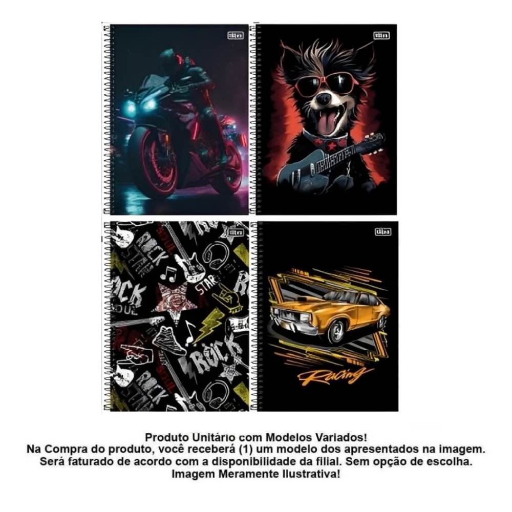 Caderno Universitário Espiral 10 Matérias 200 Folhas Tilibra - Sortido