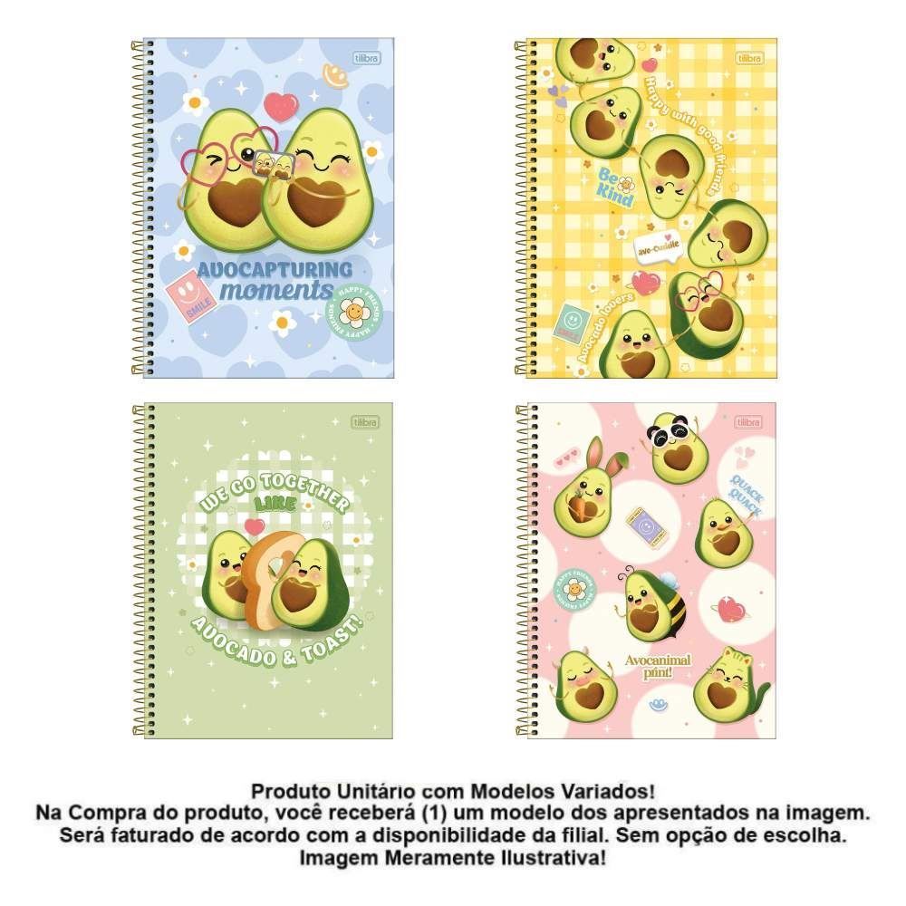 Caderno Universitário Espiral Abacute 160 Folhas Tilibra - Sortido