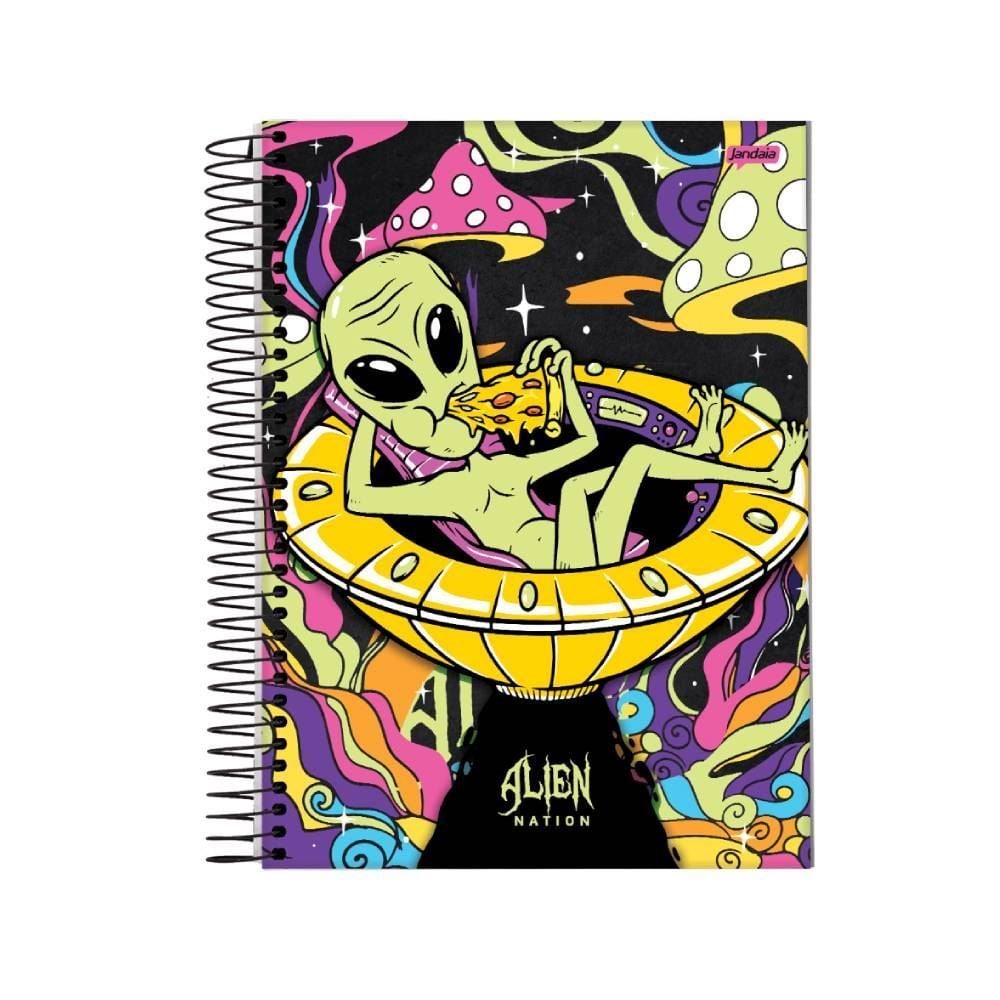 Caderno Espiral Universitário Alien Nation 160 Folhas Jandaia - Sortido