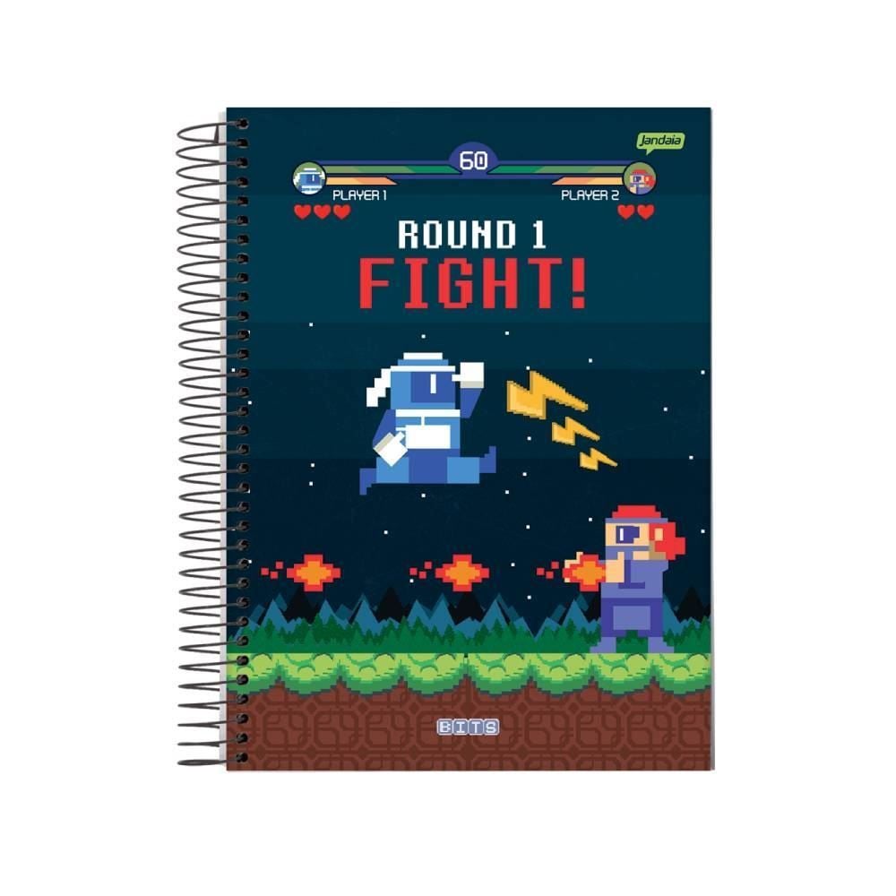 Caderno Espiral Universitário Bits 160 Folhas Jandaia - Sortido