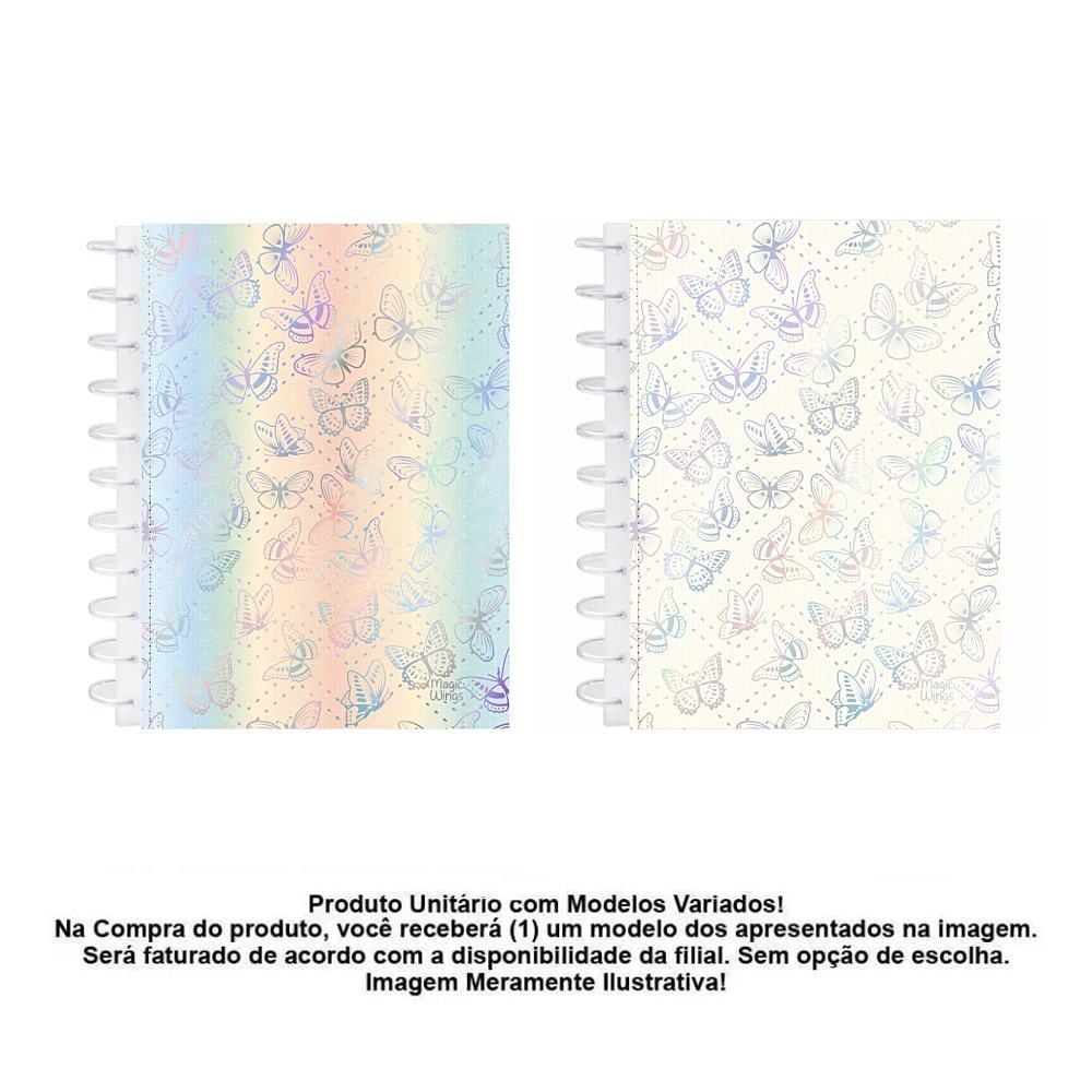 Caderno Kitdisc Magic Wings 160 Folhas Kit Style - Sortido 