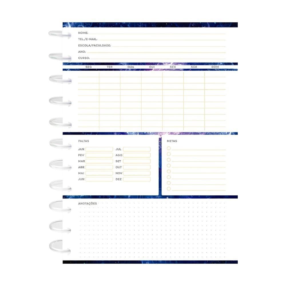 Caderno Kitdisc Myst 160 Folhas Kit Style - Preto