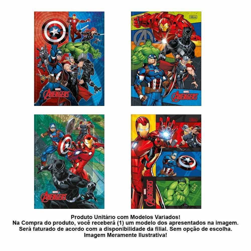 Caderno Universitário Brochura Avengers 80 Folhas Tilibra - Sortido 