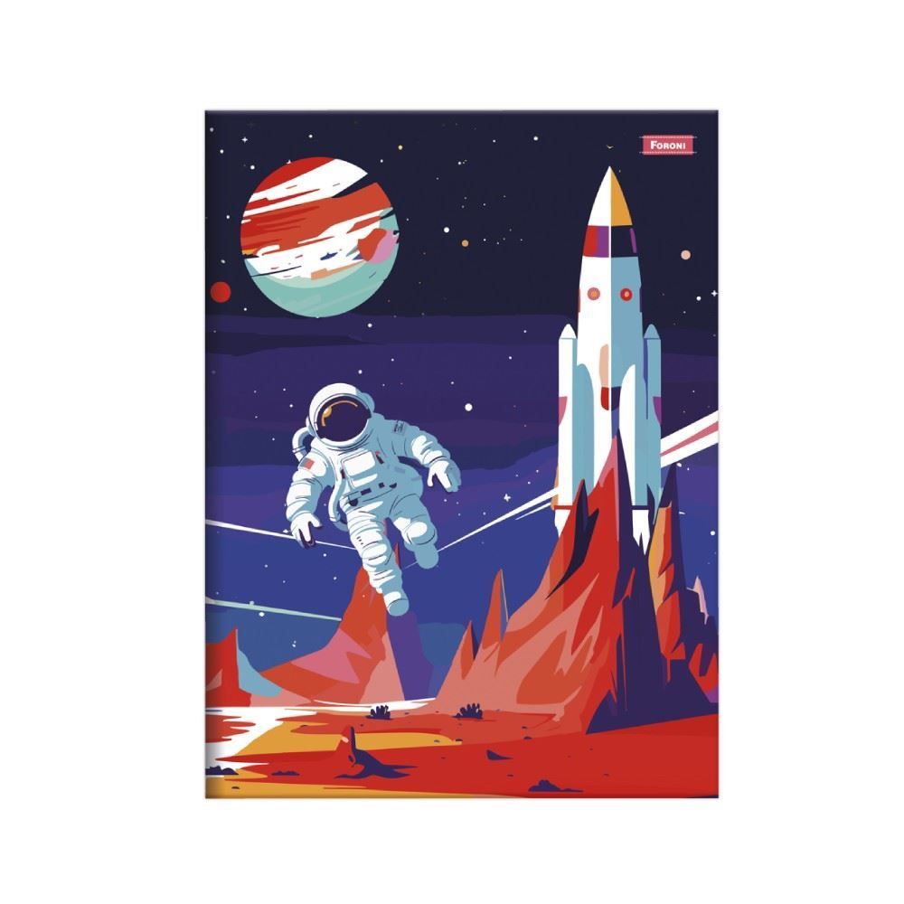 Caderno Universitário Brochura Capa Dura Spacefly 80 Folhas Foroni - Sortido