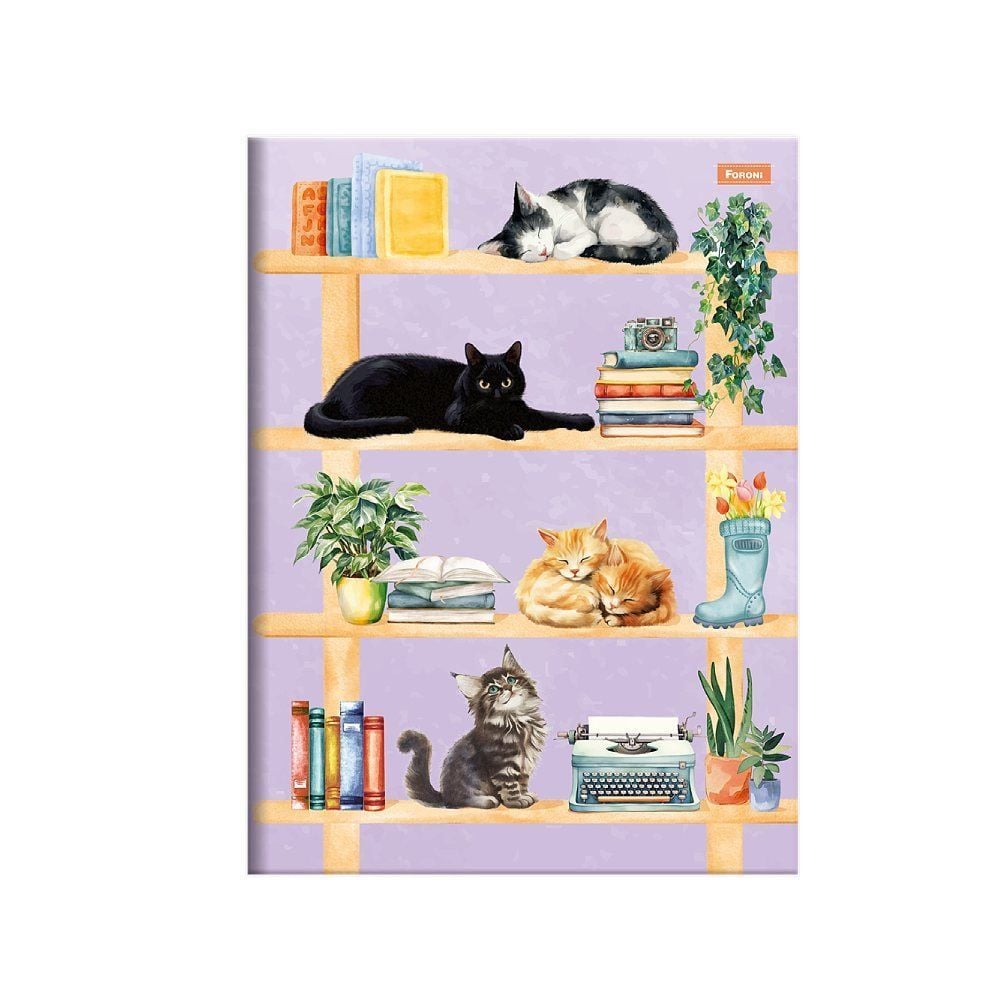 Caderno Universitário Brochura Furfriends 80 Folhas Foroni - Sortido