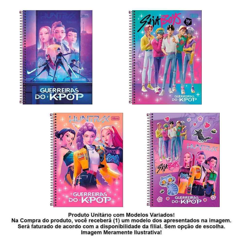 Caderno Universitário Capa Dura Guerreiras do K-Pop 160 Folhas Tilibra - Sortido