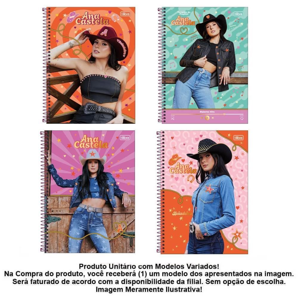 Caderno Universitário Espiral Ana Castela 80 Folhas Tilibra - Sortido
