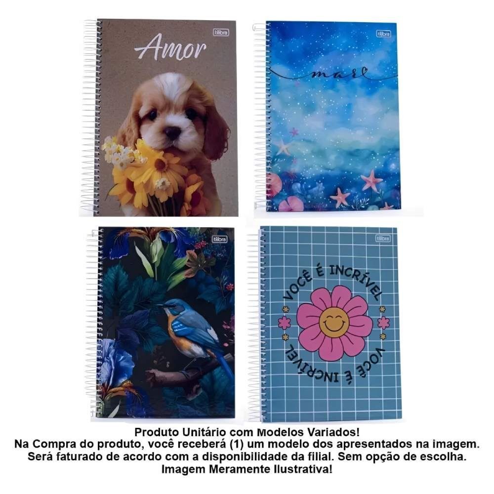 Caderno Universitário Espiral 10 Matérias 200 Folhas Tilibra - Sortido