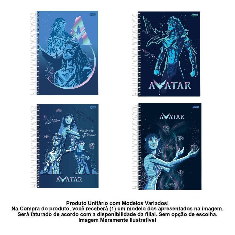 Caderno Universitário Espiral Avatar 160 Folhas Jandaia - Sortido