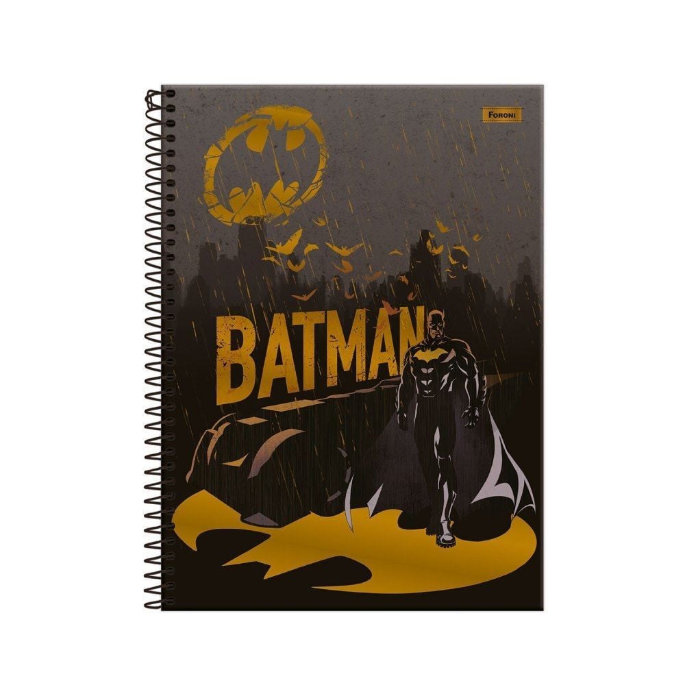Caderno Universitário Espiral Batman 160 Folhas Foroni - Sortido 