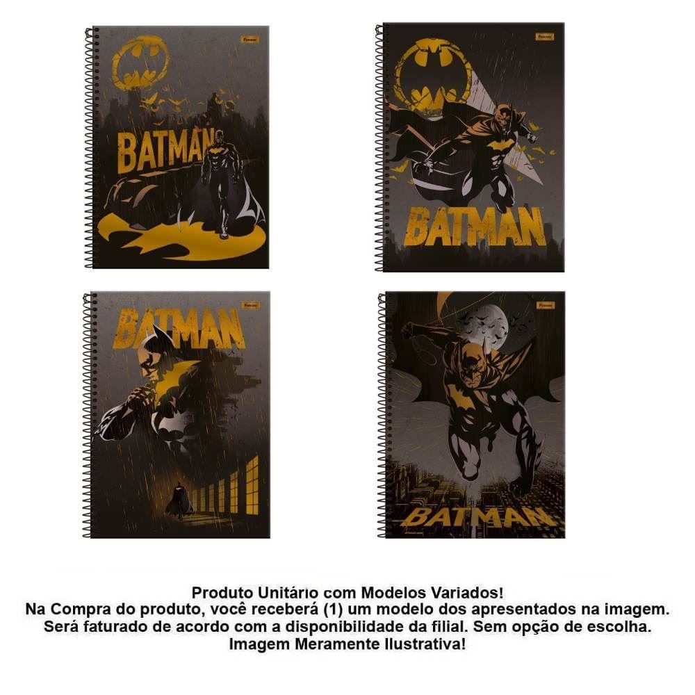 Caderno Universitário Espiral Batman 80 Folhas Foroni - Sortido