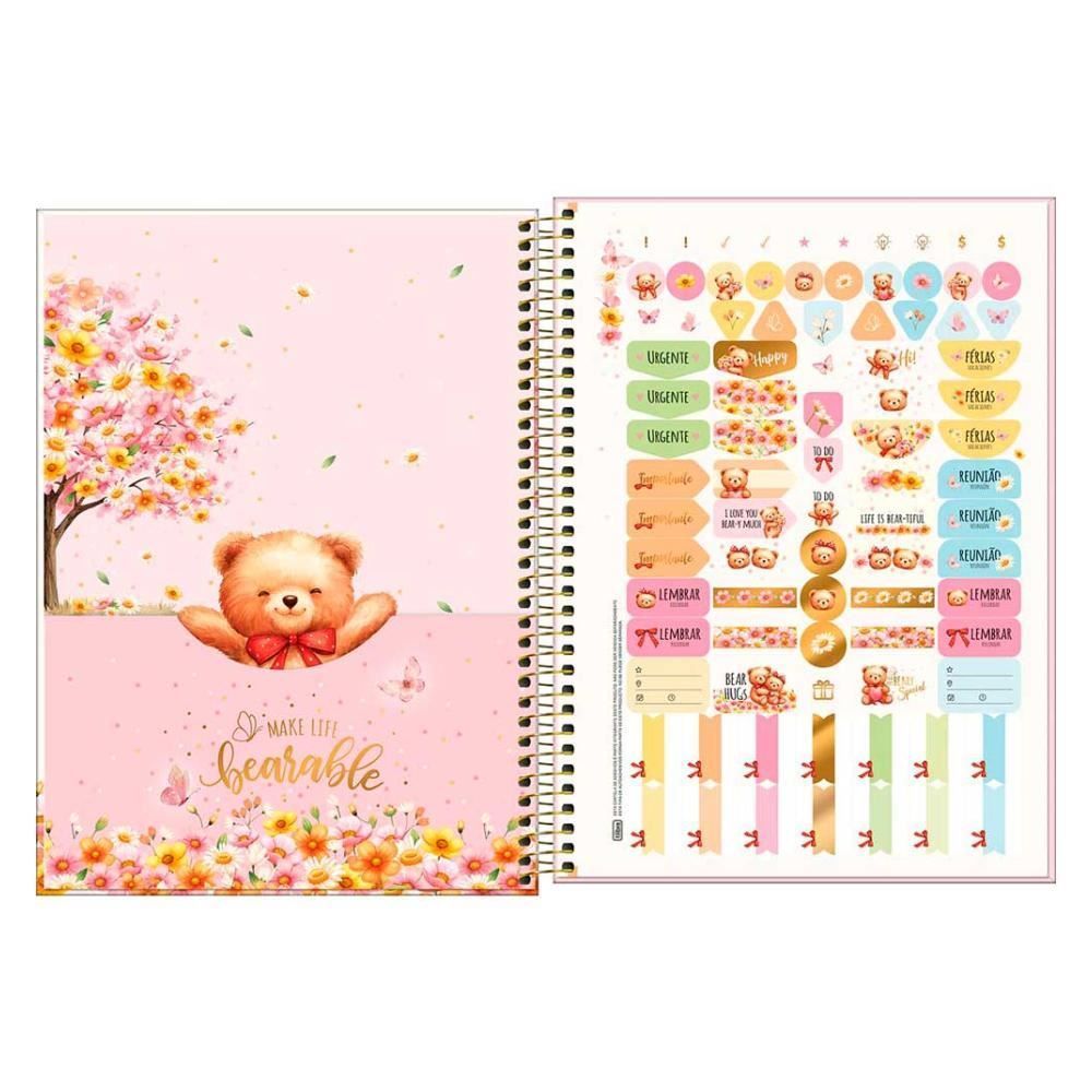 Caderno Universitário Espiral Capa Dura Love Bears 80 Folhas Tilibra - Sortido