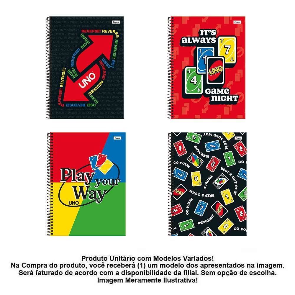 Caderno Universitário Espiral Capa Dura Uno 160 Folhas Foroni - Sortido