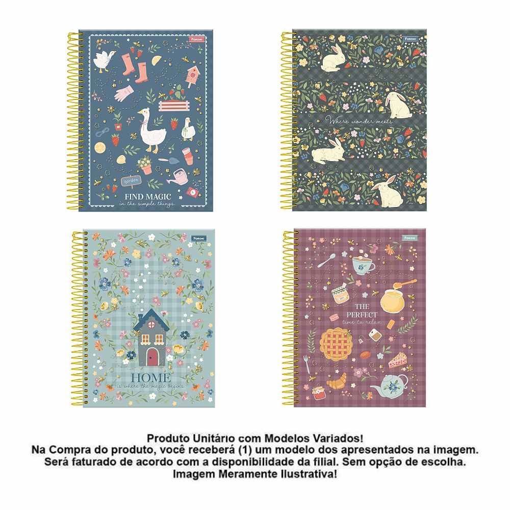 Caderno Universitário Espiral College Milly 160 Folhas Foroni - Sortido