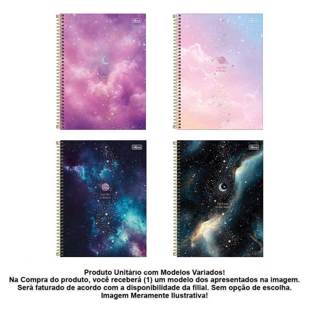 Caderno Universitário Espiral Connect Magic 160 Folhas Tilibra - Sortido 