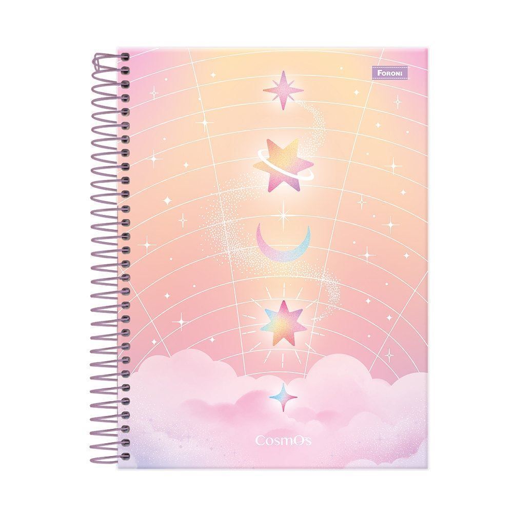 Caderno Universitário Espiral Cosmos 80 Folhas Foroni - Sortido