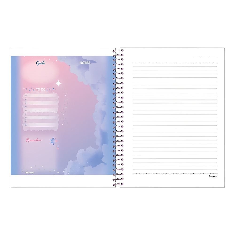 Caderno Universitário Espiral Cosmos 80 Folhas Foroni - Sortido