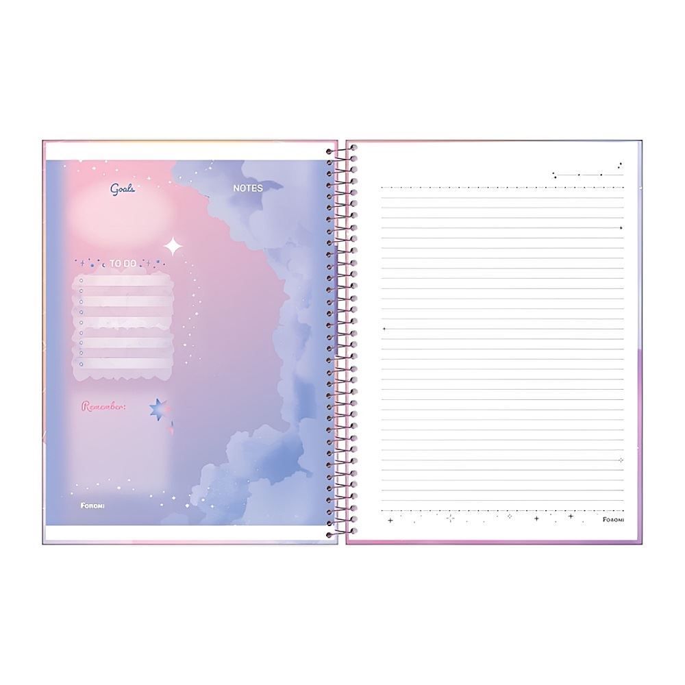 Caderno Universitário Espiral Cosmos 80 Folhas Foroni - Sortido