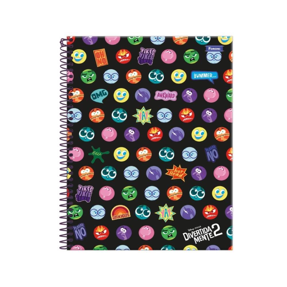 Caderno Universitário Espiral Divertidamente 80 Folhas Foroni - Sortido