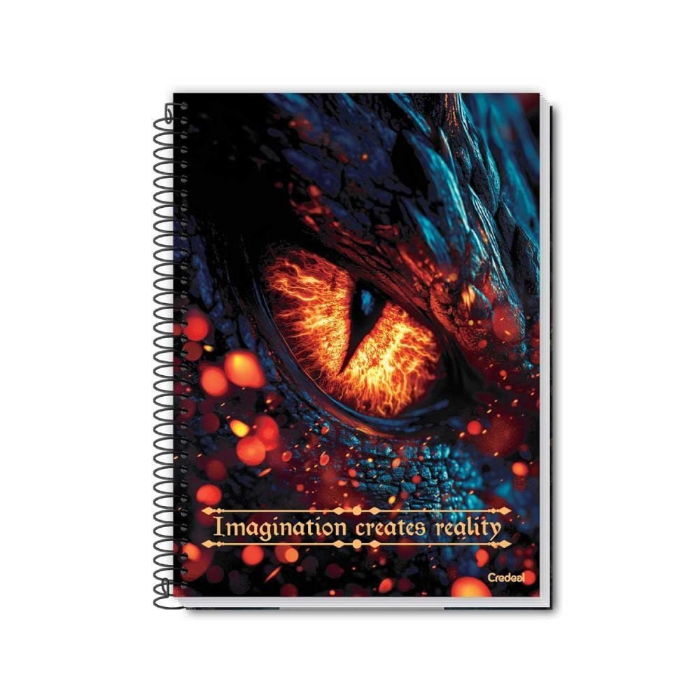 Caderno Universitário Espiral Dragões 80 Folhas Credeal - Sortido