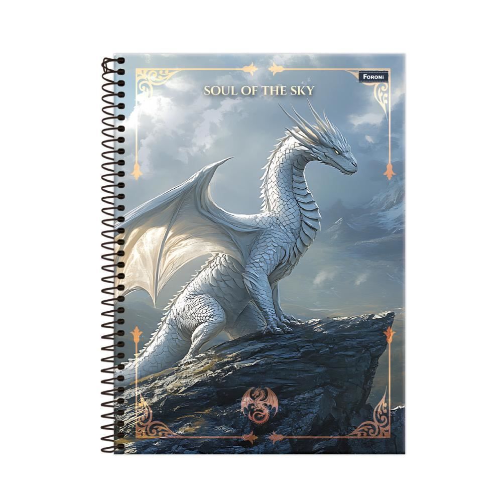 Caderno Universitário Espiral Drakos 80 Folhas Foroni - Sortido