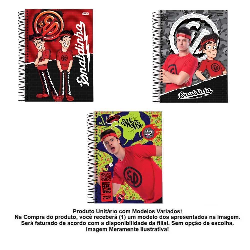 Caderno Universitário Espiral Enaldinho 80 Folhas Jandaia - Sortido