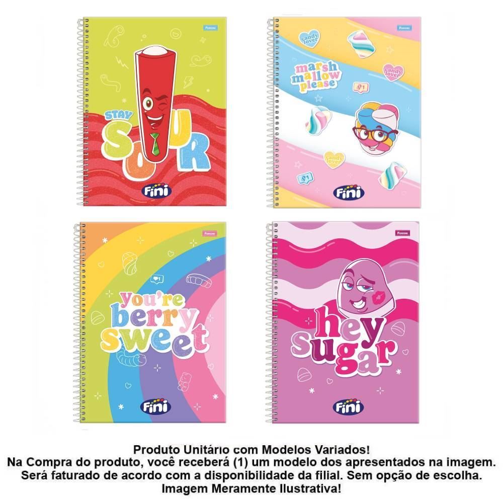 Caderno Universitário Espiral Fini 80 Folhas Foroni - Sortido