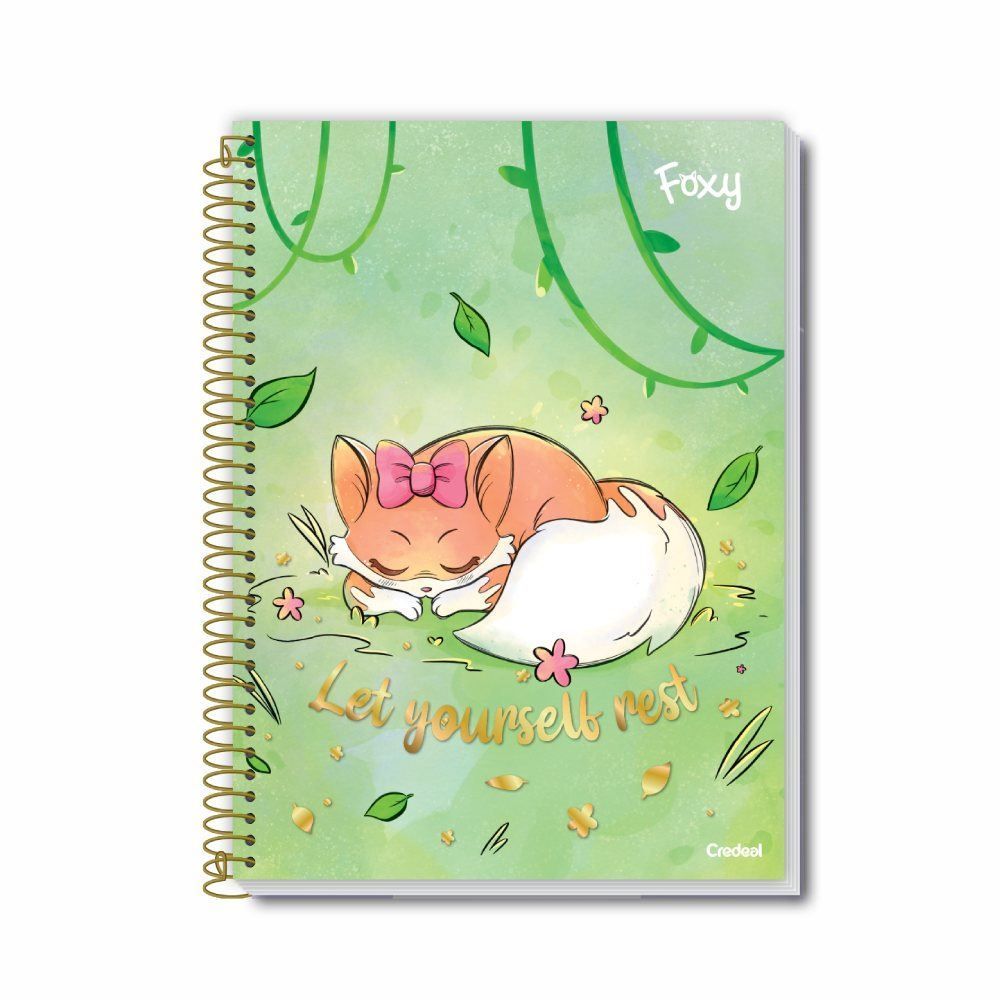 Caderno Universitário Espiral Foxy Teen 160 Folhas Credeal - Sortido 