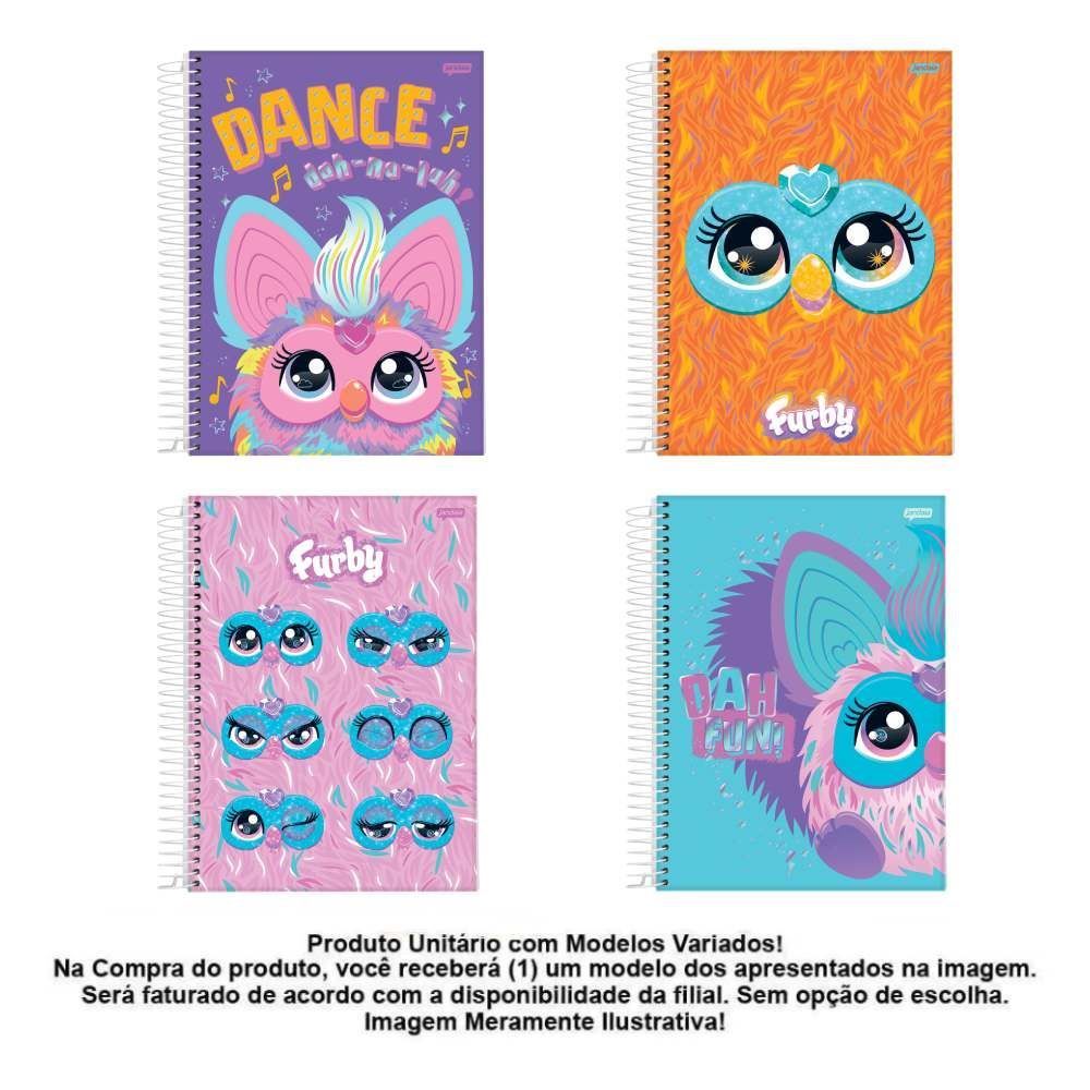 Caderno Universitário Espiral Furby 80 Folhas Jandaia - Sortido