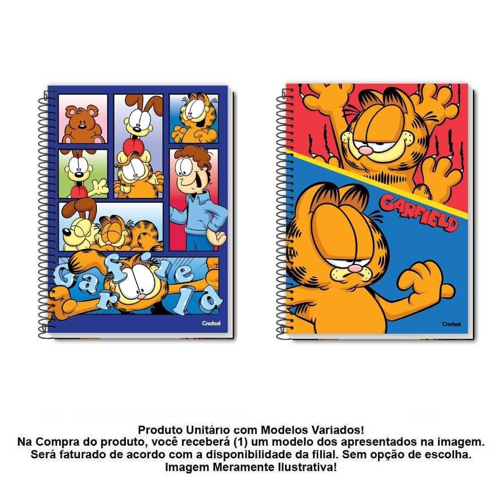 Caderno Universitário Espiral Garfield 160 Folhas Credeal - Sortido