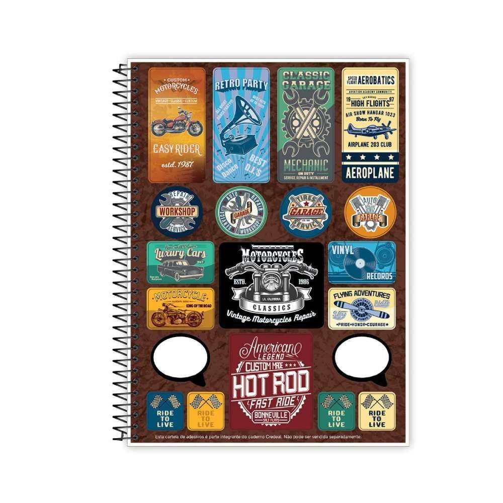 Caderno Universitário Espiral Golden Years 160 Folhas 10 Matérias Credeal - Sortido