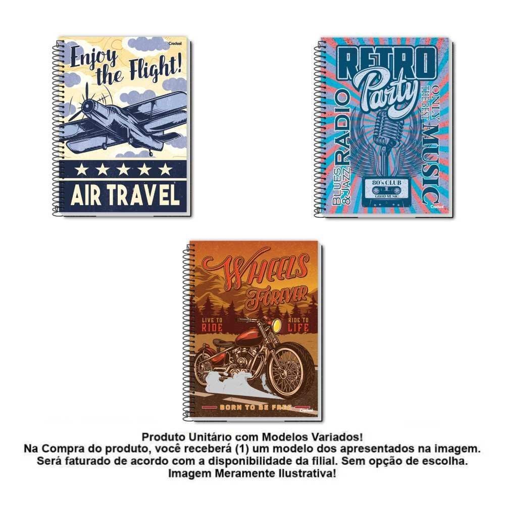 Caderno Universitário Espiral Golden Years 160 Folhas 10 Matérias Credeal - Sortido