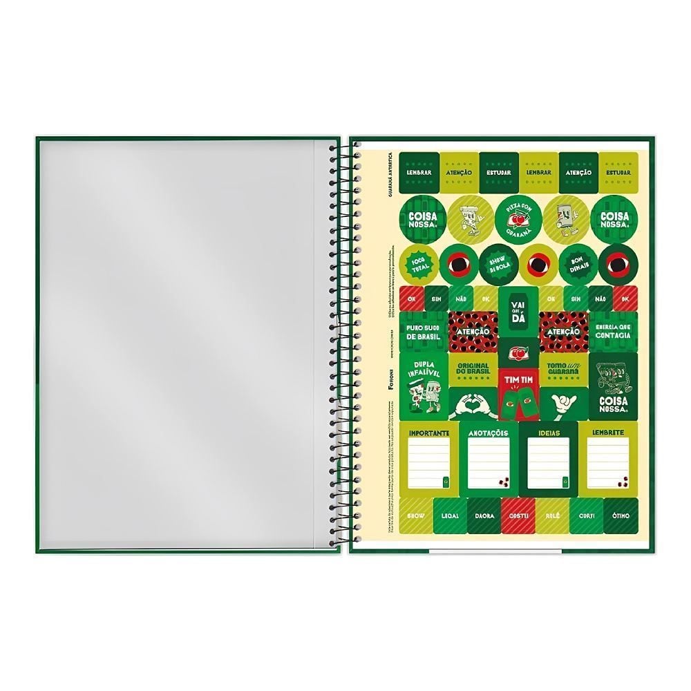 Caderno Universitário Espiral Guaraná 160 Folhas Foroni - Sortido